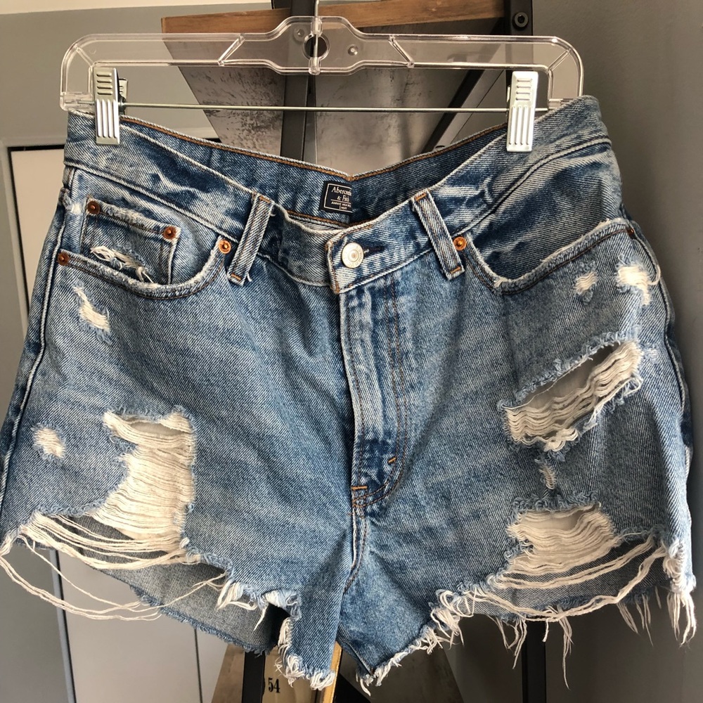 Distressed Abercrombie jean shorts